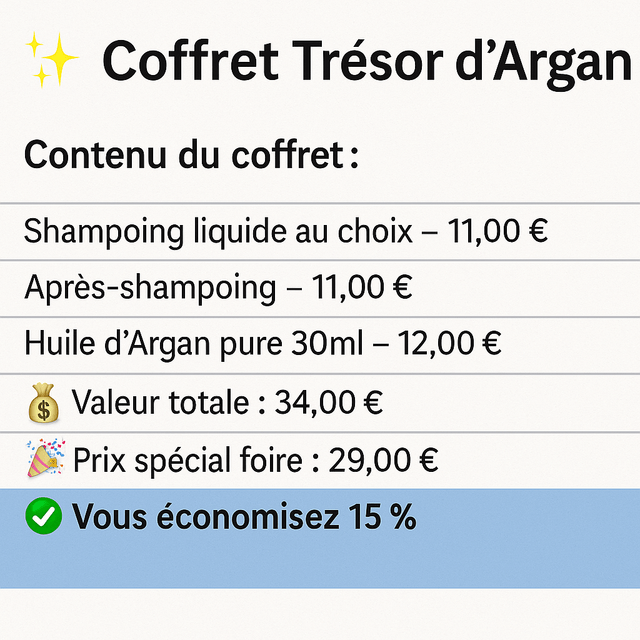 Coffret trésor d'Argan 